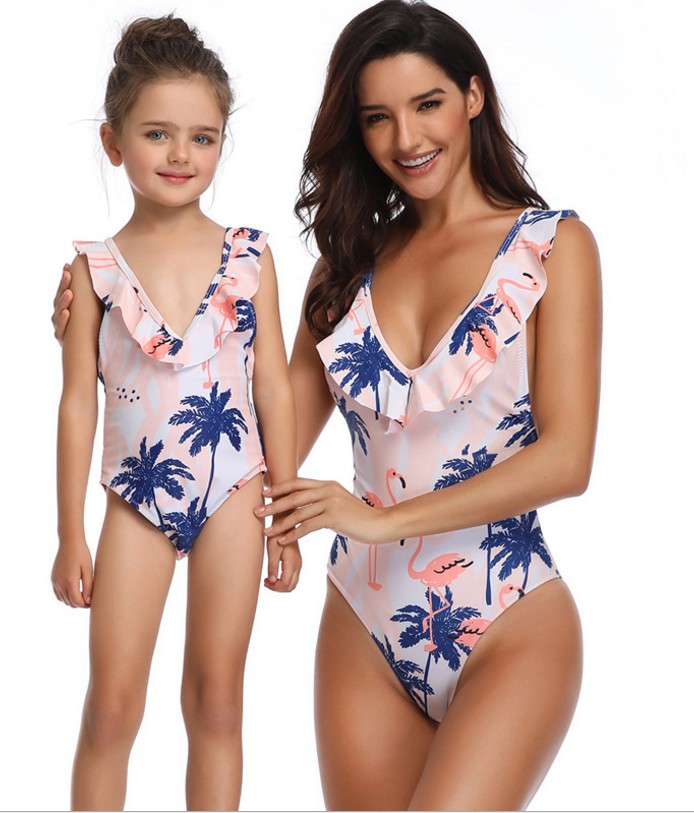 F4734  Swimsuit Mom and Daughter Monokini Bathing Suits